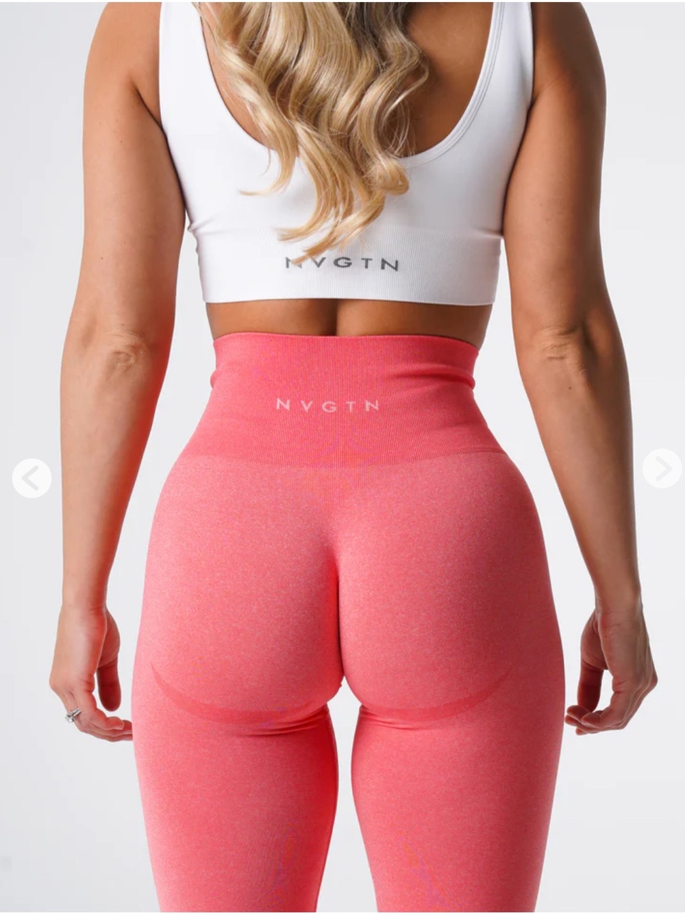 Bundle NVGTN size S Seamless Ombre High-Waist Leggings — Coral & Hot Pink - Picture 3 of 16